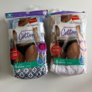 Hanes ultimate breathable cotton bikini underwear 2 X 6 pack 10/3XL